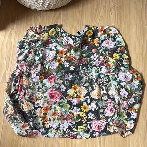 Generation Love Floral Puff-Sleeve Blouse - Black Multi